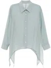 System Side Slit Tie Shirt In Blue