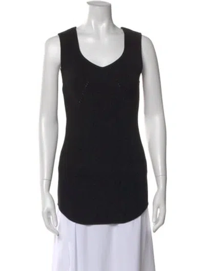 Pre-owned System Silk V-neck Sweater In Black