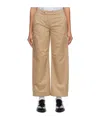 System Snap-button Casual Pants In Brown