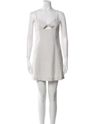 Pre-owned System Square Neckline Mini Dress In Gray