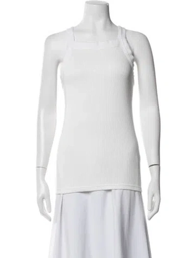 Pre-owned System Square Neckline Sweater In White