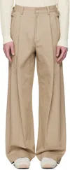 System Ssense Exclusive Beige Herringbone Trousers