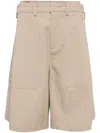 System Straight-leg Cotton Bermuda Shorts In Brown