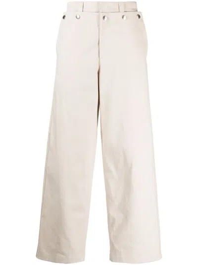 System Straight-leg Cotton Trousers In Brown