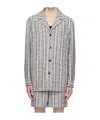 System Striped Casual Jacket In Gray