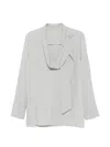 System Tie-neck Blouse In Gray