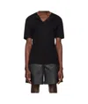 System Tie-up Short-sleeved T-shirt In Black