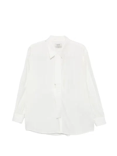 System Tie-detail Pleated Shirt In White