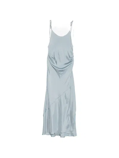 System Tie-fastening Maxi Dress In Blue