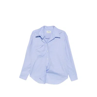 System Asymmetric-front Chest-pocket Shirt In Blue