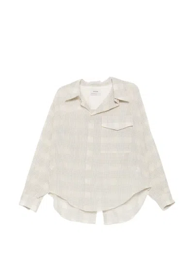System Transformable Checked Shirt In Gray