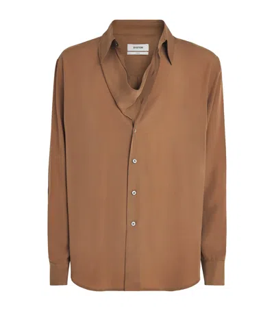 System Triangular Panel Shirt In Brown