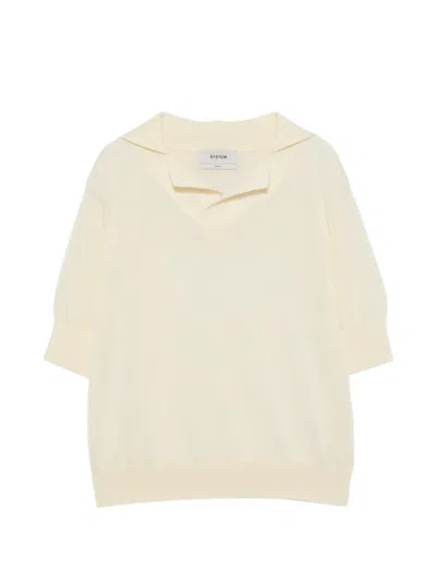 System V-neck Short-sleeve Top In Neutral