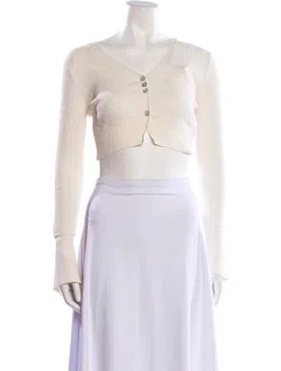 Pre-owned System V-neck Sweater W/ Tags In White