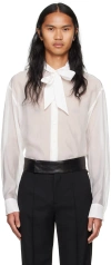 System White Sheer Button Down Shirt In Wt White