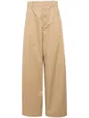 System Wide-leg Cotton Cargo Trousers In Brown
