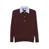 System Button-placket Sweater In Brown