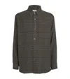 System Wool-blend Check Shirt In Green