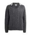 System Wool-blend Polo Sweater In Gray