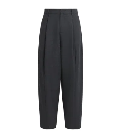 System Wool Pleated Trousers In Grey