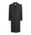 System Wool Single-breasted Overcoat In Blue