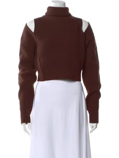 Pre-owned System Wool Turtleneck Sweater W/ Tags In Brown