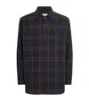 System Wool-blend Check Shirt In Gray