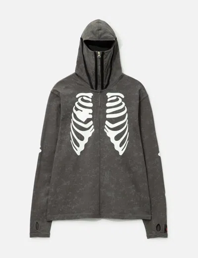 Syuman Skull Mask Hoodie In Gray