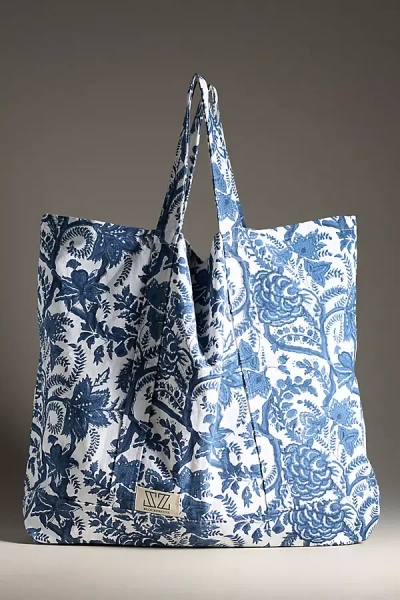 Sz Blockprints Oversized Tote In Blue