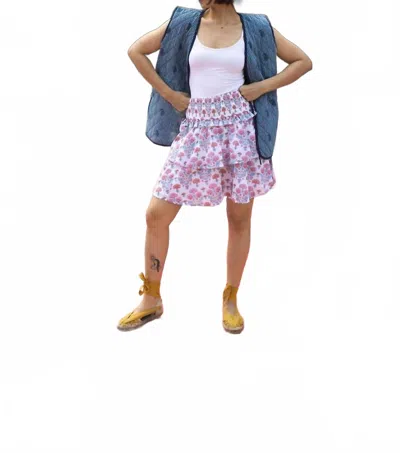 Sz Blockprints Veda Mini Skirt In White