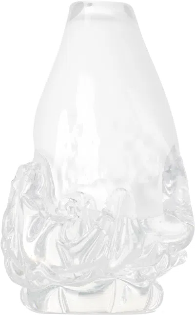 Szkło White Opal Small Vase In Hand-blown Glass