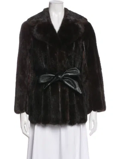 Pre-owned Szor-denier Faux Fur Jacket In Black