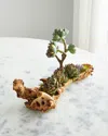 T & C Floral Company Baby Log Filled With Sedum In Blue