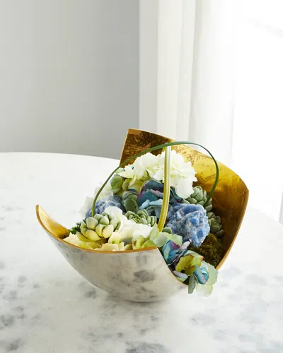 T & C Floral Company Hydrangea In Silver/gold Scoop Container In Multi