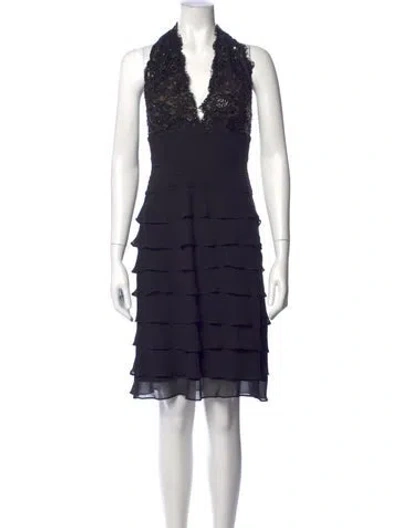 Pre-owned T By Tadashi Lace Pattern Mini Dress In Black