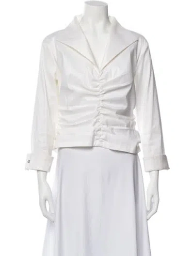 Pre-owned T By Tadashi Long Sleeve Blouse In Neutral