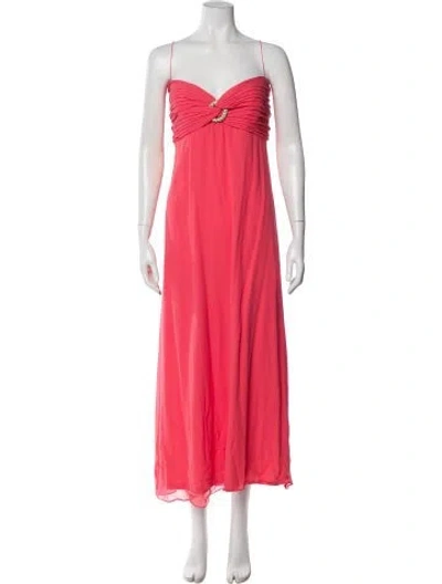 Pre-owned T By Tadashi Silk Long Dress In Red