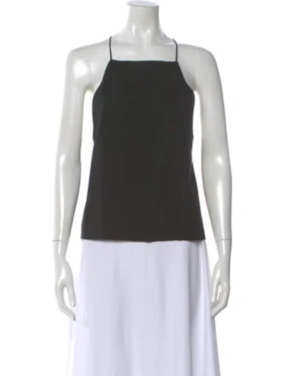Pre-owned T By Tadashi Silk Square Neckline Top In Black