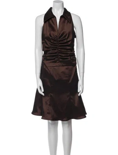 Pre-owned T By Tadashi Square Neckline Knee-length Dress W/ Tags In Brown