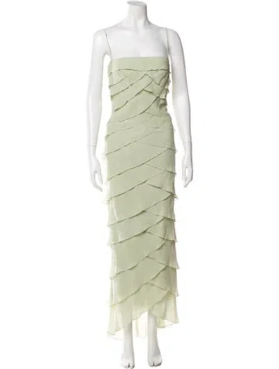 Pre-owned T By Tadashi Square Neckline Long Dress In Green
