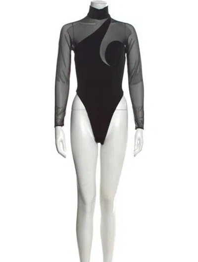 Pre-owned T By Tadashi Turtleneck Long Sleeve Bodysuit In Black