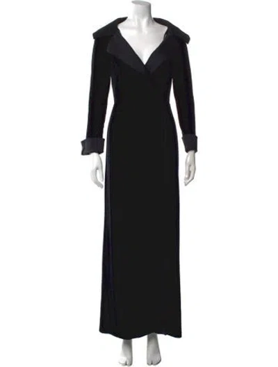 Pre-owned T By Tadashi Velvet Long Dress In Black