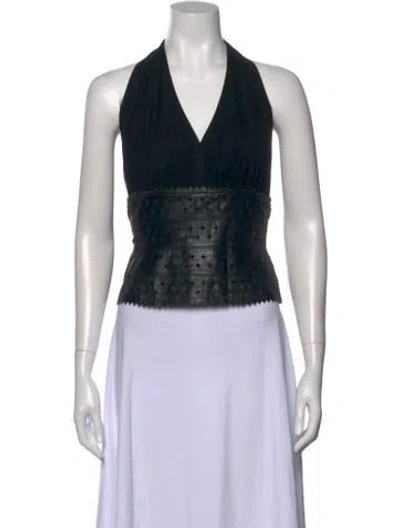 Pre-owned T By Tadashi Vintage Halterneck Top In Black