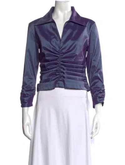 Pre-owned T By Tadashi V-neck Long Sleeve Blouse