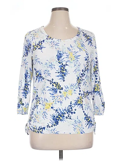 Pre-owned T By Talbots 3/4 Sleeve Blouse In Blue