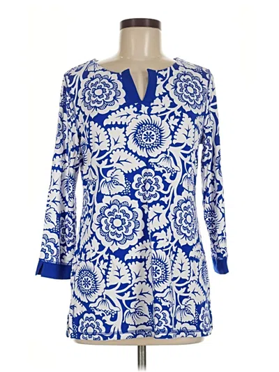 Pre-owned T By Talbots 3/4 Sleeve Blouse In Blue