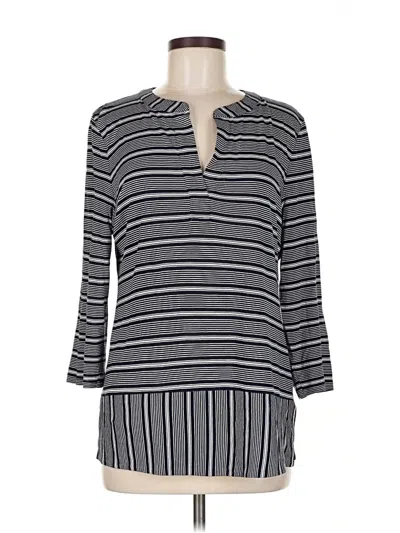 Pre-owned T By Talbots 3/4 Sleeve Blouse In Gray