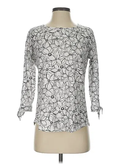 Pre-owned T By Talbots 3/4 Sleeve Blouse In Silver
