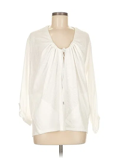 Pre-owned T By Talbots 3/4 Sleeve Blouse In White
