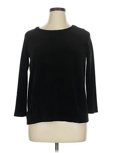Pre-owned T By Talbots 3/4 Sleeve Top Black Boatneck Tops